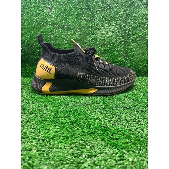 Ecko Unltd Youth Sz 2 Black/ Gold Slip On Tie Athletic Sneakers - Picture 1 of 11